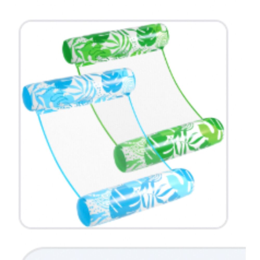 2 Pack Hammock Pool Floats Adults 4-in-1 Inflatable Pool Lounge Floaties